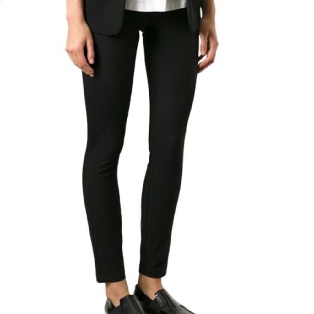 Helmut Lang Black Moto Mesh Panel Leggings